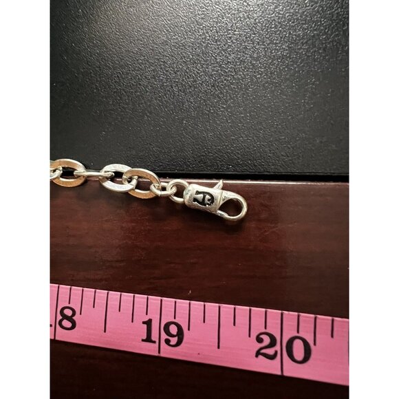 Silver Chain Necklace with Royal Blue Stones - Picture 6 of 6